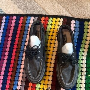 Sperry Men's Black and Gray Boat Shoes